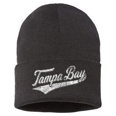 Tampa Bay Varsity Script Classic Sports Jersey Style Sustainable Knit Beanie