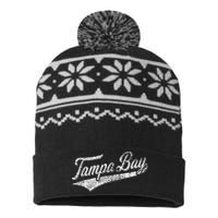 Tampa Bay Varsity Script Classic Sports Jersey Style USA-Made Snowflake Beanie