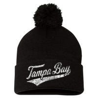 Tampa Bay Varsity Script Classic Sports Jersey Style Pom Pom 12in Knit Beanie