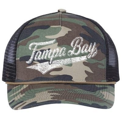 Tampa Bay Varsity Script Classic Sports Jersey Style Retro Rope Trucker Hat Cap