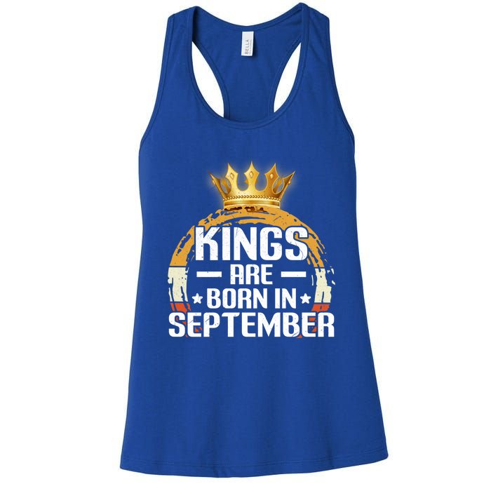 Tee Birthday Vintage Gift Kings Are Born In September Gift Women's Racerback Tank