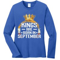 Tee Birthday Vintage Gift Kings Are Born In September Gift Ladies Long Sleeve Shirt