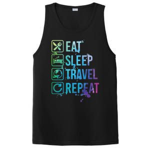 Travel Blogger Vacation Eat Sleep Repeat Gift PosiCharge Competitor Tank