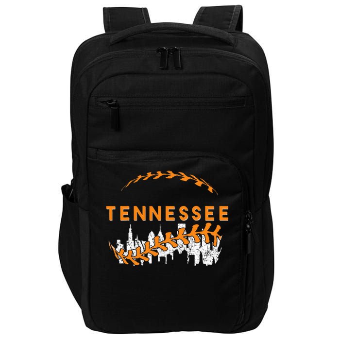 Tennessee Baseball Vintage Leopard Heart Baseball Fans Impact Tech Backpack