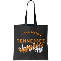 Tennessee Baseball Vintage Leopard Heart Baseball Fans Tote Bag