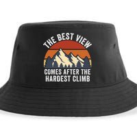 The Best View Comes After The Hardest Climb Hiking Lover Mountain Climbing Sustainable Bucket Hat
