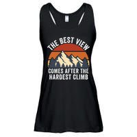 The Best View Comes After The Hardest Climb Hiking Lover Mountain Climbing Ladies Essential Flowy Tank