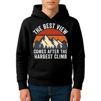 The Best View Comes After The Hardest Climb Hiking Lover Mountain Climbing Kids Hoodie
