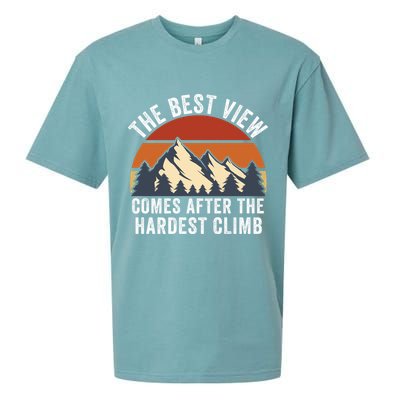 The Best View Comes After The Hardest Climb Hiking Lover Mountain Climbing Sueded Cloud Jersey T-Shirt