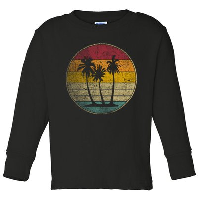 Tropical Beach Vintage Retro Style 70s 80s Toddler Long Sleeve Shirt