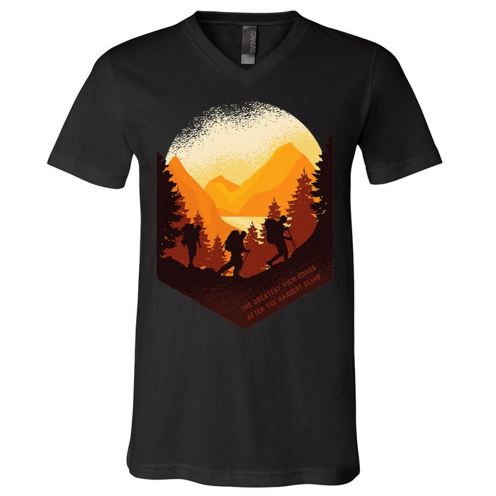The Best View Comes After The Hardest Climb V-Neck T-Shirt