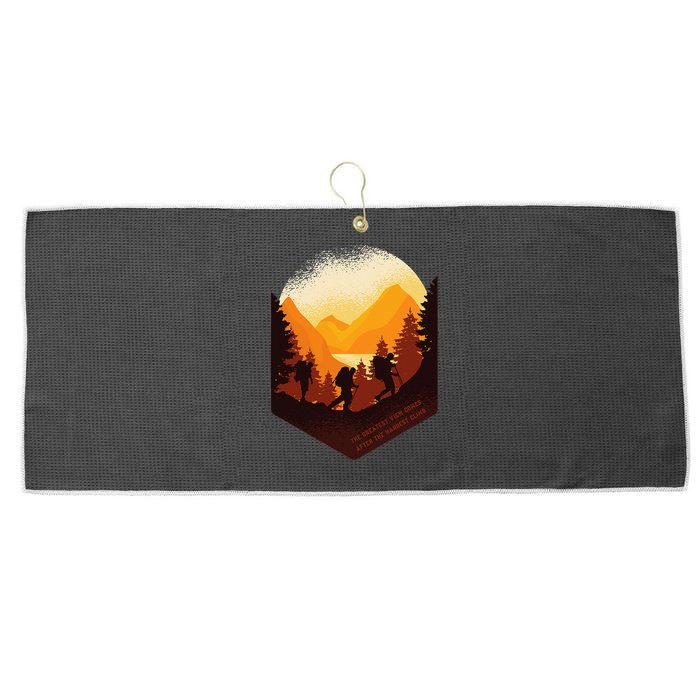 The Best View Comes After The Hardest Climb Large Microfiber Waffle Golf Towel