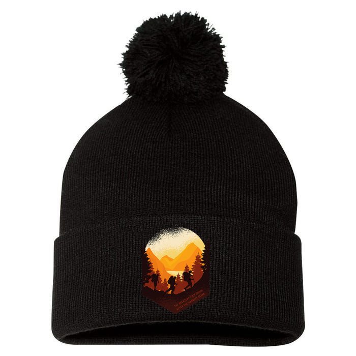 The Best View Comes After The Hardest Climb Pom Pom 12in Knit Beanie