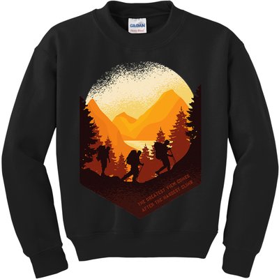 The Best View Comes After The Hardest Climb Kids Sweatshirt