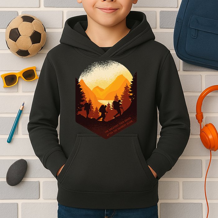 The Best View Comes After The Hardest Climb Kids Hoodie
