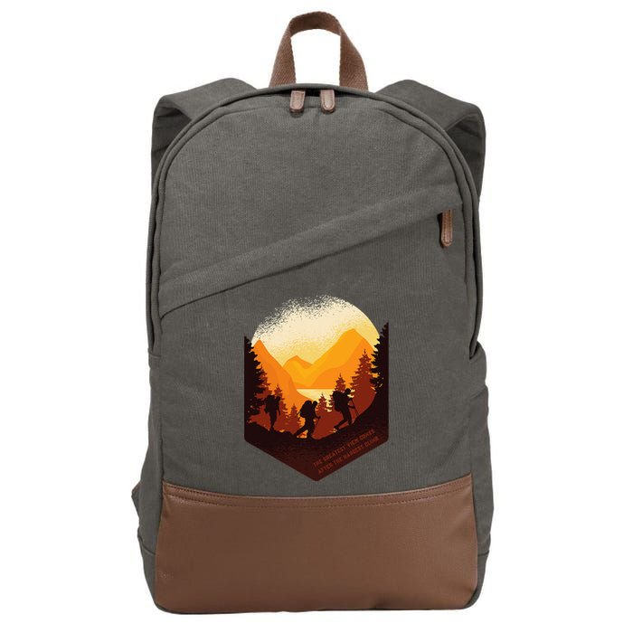 The Best View Comes After The Hardest Climb Cotton Canvas Backpack