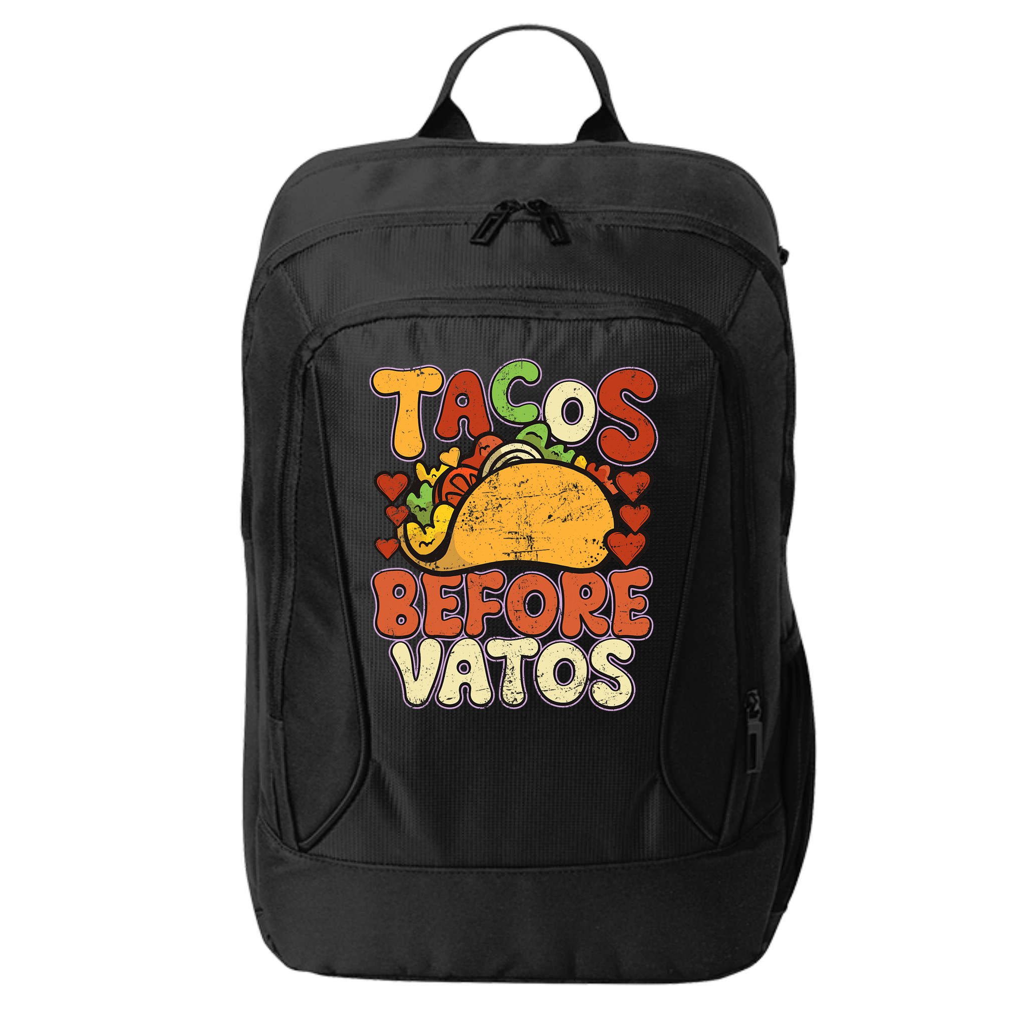 Tacos Before Vatos Funny Vintage Mexican Chicano City Backpack
