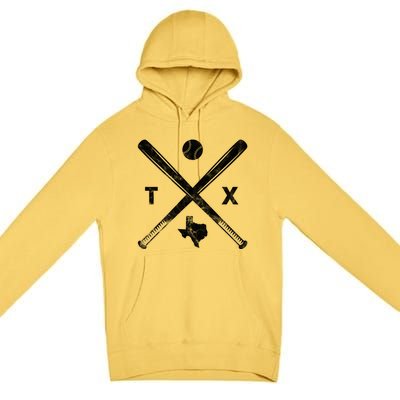 Texas Baseball Vintage Sport Premium Pullover Hoodie