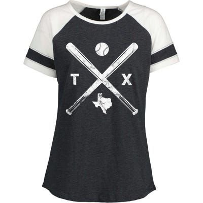 Texas Baseball Vintage Sport Enza Ladies Jersey Colorblock Tee