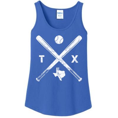 Texas Baseball Vintage Sport Ladies Essential Tank