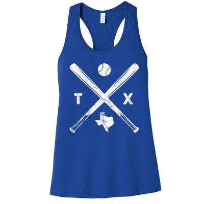 Texas Baseball Vintage Sport Women's Racerback Tank