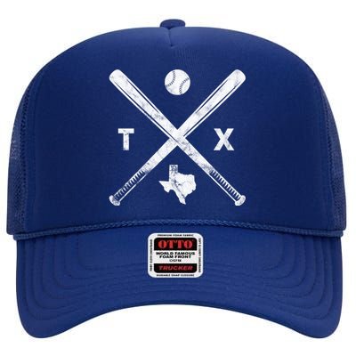 Texas Baseball Vintage Sport High Crown Mesh Back Trucker Hat