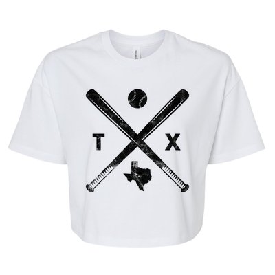 Texas Baseball Vintage Sport Bella+Canvas Jersey Crop Tee