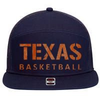 Texas Basketball Vintage Distressed 7 Panel Mesh Trucker Snapback Hat