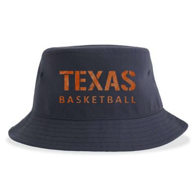 Texas Basketball Vintage Distressed Sustainable Bucket Hat