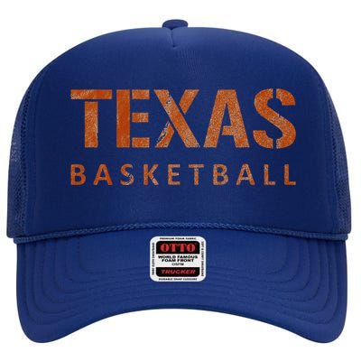 Texas Basketball Vintage Distressed High Crown Mesh Back Trucker Hat