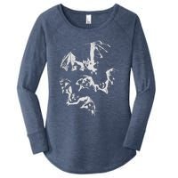 Three Bats Vintage 90s Style Bat Women's Perfect Tri Tunic Long Sleeve Shirt