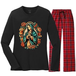 The Blessed Virgin Mary Is The Mother Of Jesus Christ Women's Long Sleeve Flannel Pajama Set 