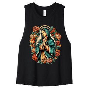 The Blessed Virgin Mary Is The Mother Of Jesus Christ Women's Racerback Cropped Tank