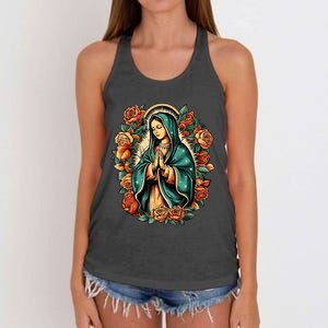 The Blessed Virgin Mary Is The Mother Of Jesus Christ Women's Knotted Racerback Tank