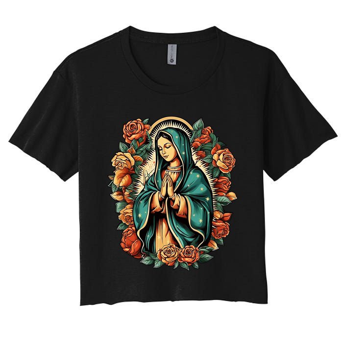 The Blessed Virgin Mary Is The Mother Of Jesus Christ Women's Crop Top Tee