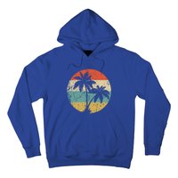 Tropical Beachs Vacations Retro Palm Trees Gift Hoodie