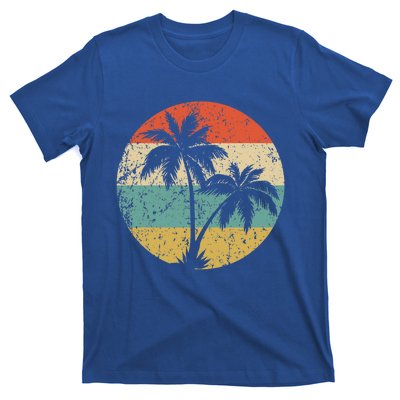 Tropical Beachs Vacations Retro Palm Trees Gift T-Shirt