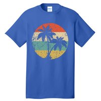 Tropical Beachs Vacations Retro Palm Trees Gift Tall T-Shirt