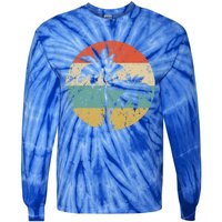 Tropical Beachs Vacations Retro Palm Trees Gift Tie-Dye Long Sleeve Shirt