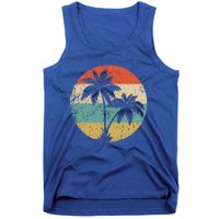 Tropical Beachs Vacations Retro Palm Trees Gift Tank Top