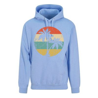 Tropical Beachs Vacations Retro Palm Trees Gift Unisex Surf Hoodie