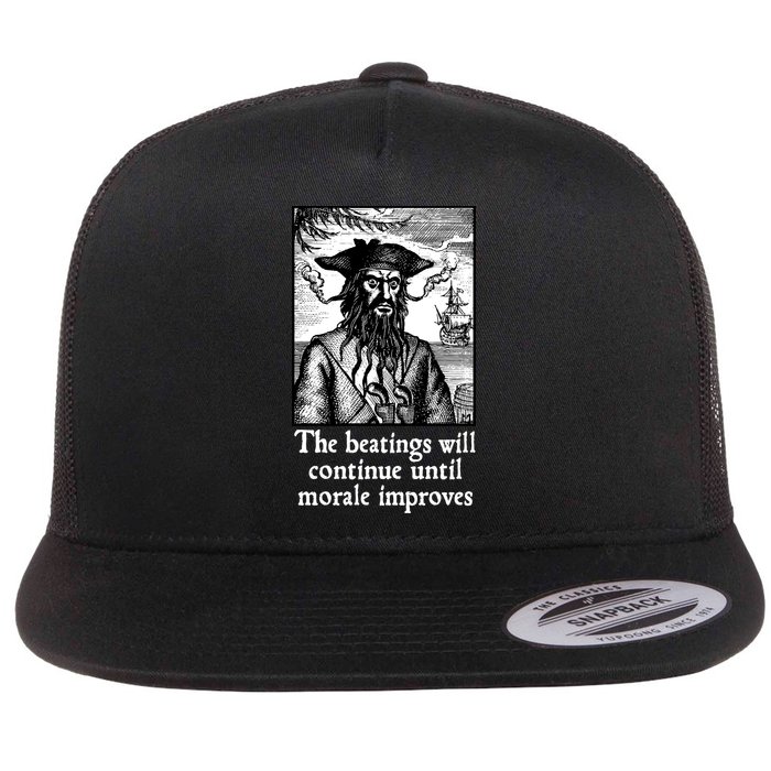 The Beatings Will Continue Until Morale Improves Flat Bill Trucker Hat