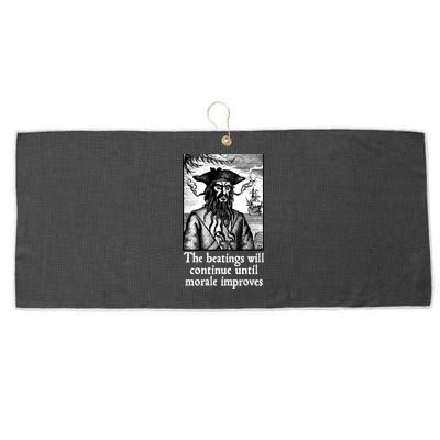 The Beatings Will Continue Until Morale Improves Large Microfiber Waffle Golf Towel