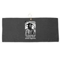 The Beatings Will Continue Until Morale Improves Large Microfiber Waffle Golf Towel