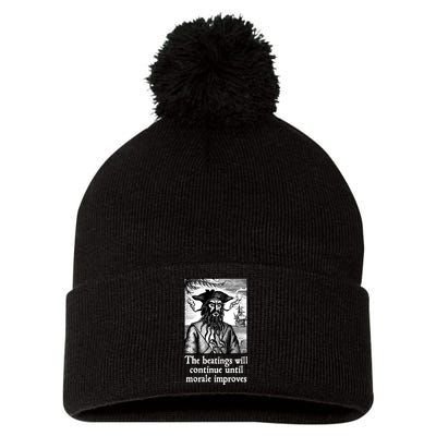 The Beatings Will Continue Until Morale Improves Pom Pom 12in Knit Beanie
