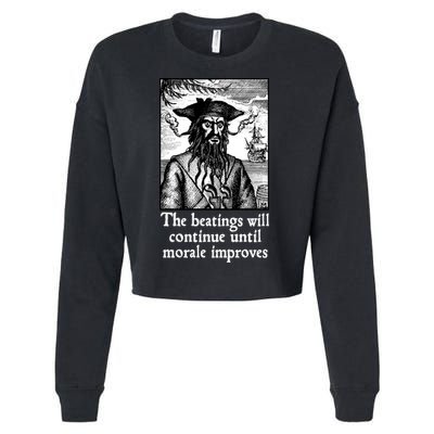 The Beatings Will Continue Until Morale Improves Cropped Pullover Crew