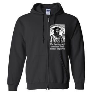 The Beatings Will Continue Until Morale Improves Full Zip Hoodie