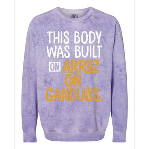 This Body Was Built On Arroz Con Gandules Puerto Rico Colorblast Crewneck Sweatshirt