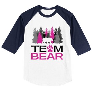 Team Bear Woman Pink Baseball Sleeve Shirt