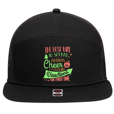 The Best Way To Celebrate The Christmas Teacher 7 Panel Mesh Trucker Snapback Hat